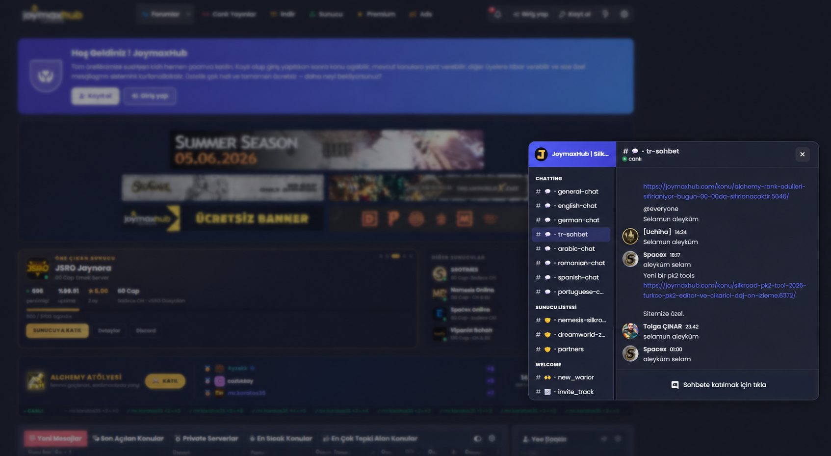 Xenforo Discord Sohbet Widget 1.0.0